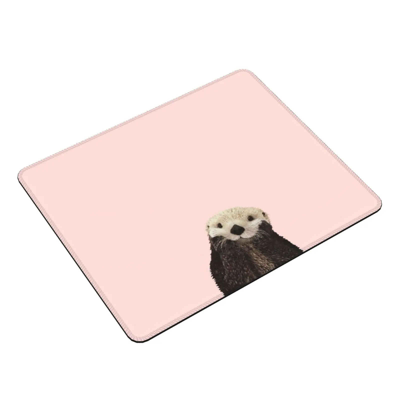 Cute Otter Against A Rose Gold Background. Minimalist. Coastal. Adorable. Mouse Pad DIY Print Cushion Otter