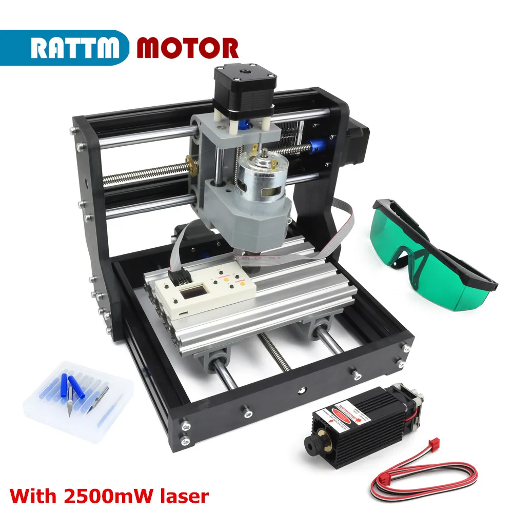 GRBL control mini CNC laser engraving machine 1610 Pro 3 Axis with Offline Controller and 1000mW / 2500mW / 5500mW laser head