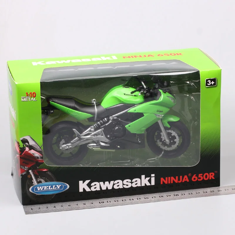 Модель мотоцикла 1/10 Welly Kawasaki Ninja 650R ER-6f EХ-6, литые автомобили, спортивные туристические гоночные велосипеды, игрушки, маленькие