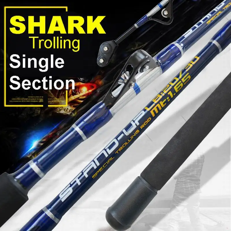 ZZ309 Deep Sea Tip Dia. 6mm 1.65m 1.8m Single Section Powerful Boat Carbonfiber Fishing Trolling Rod Bait Weight 300gs GAOHE