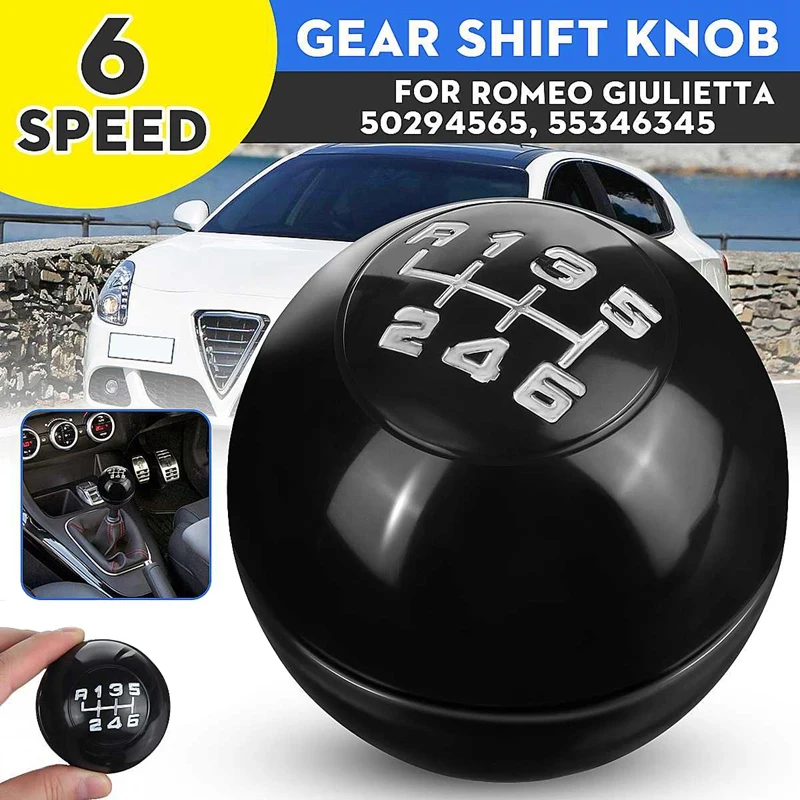 6 Speed Gear Shift Knob Shifter Lever Handball for Alfa Romeo Giulietta 2010-on 50294565 55346345