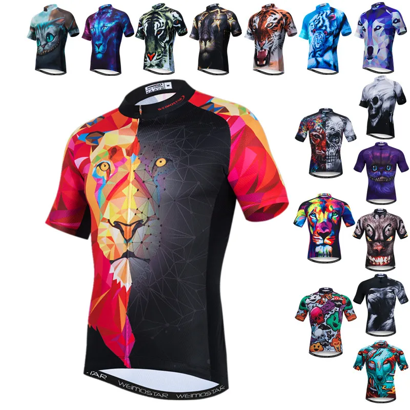 Weimostar Lion Cycling Jersey Men Pro Team Summer Bike Shirt Short Sleeve Cycling Clothing Maillot Ciclismo MTB Bicycle Jersey