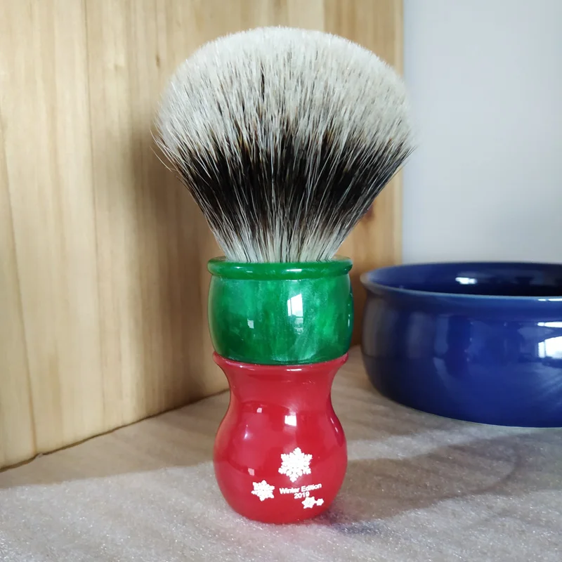 DSCOSMETIC 26mm Xmas handle 2band badger hair shaving brush