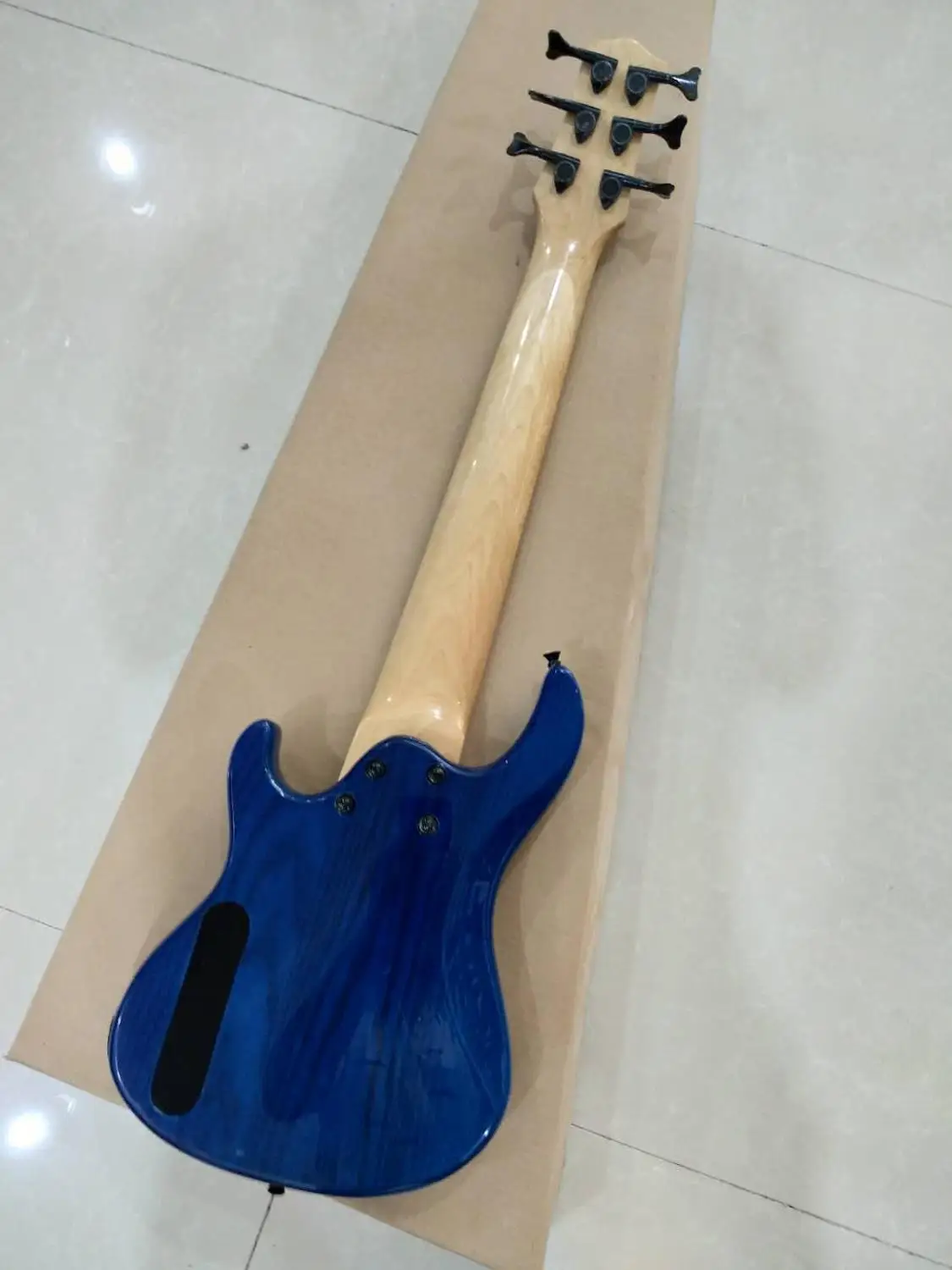 Custom 7 string mini bass, 648 chord pitch, Flame maple veneer, active wiring, rose fingerboard, free shipping