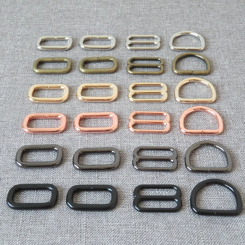 1set 25mm webbing metal hardware D ring belt buckle slider bag handbag strap link chain clasp dog martingale collar accessory