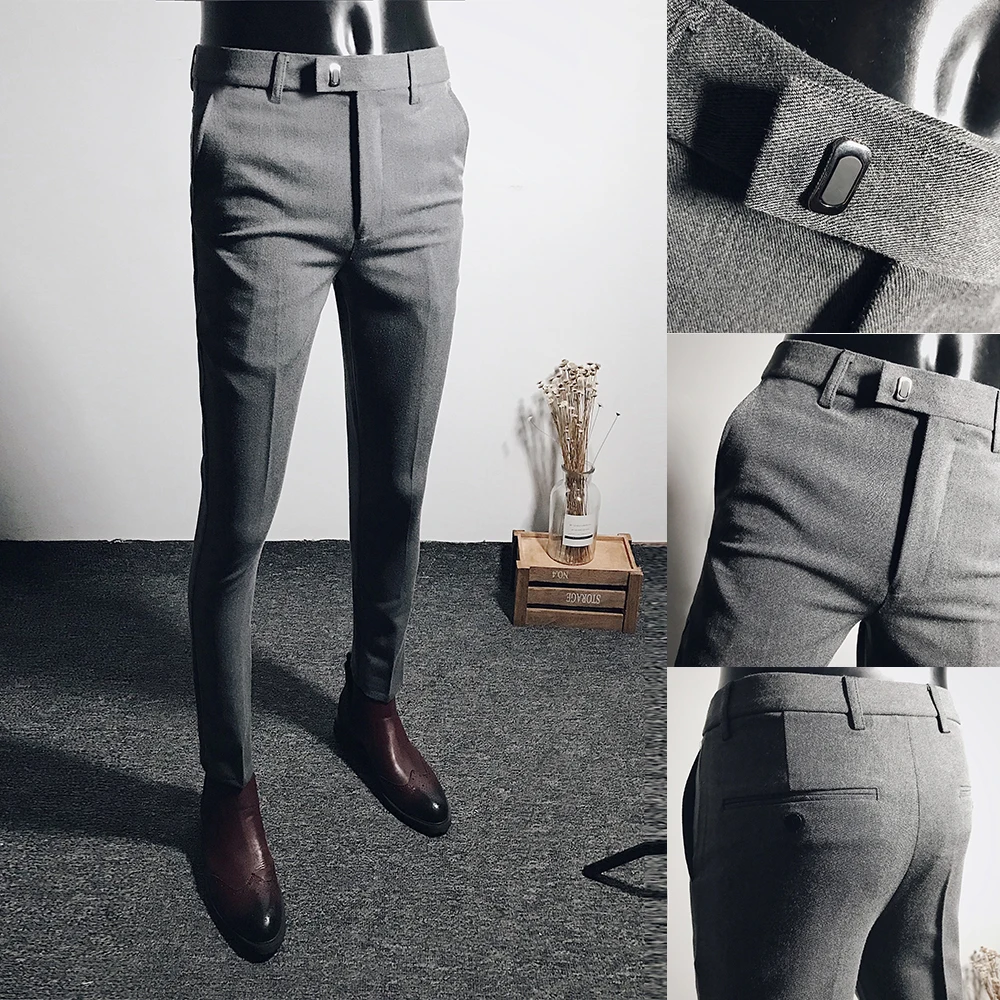 Neue Schlanke männer Hosen Stretch Hose Männer Sunmmer Hohe Qualität Klassische Einfarbig Business Casual Tragen Anzug Hosen 28-36