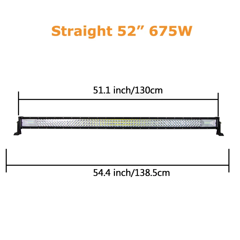 Curved/Straight 22 32 42 52inch 675W 540W Led Light Bar Driving Lights 7D 3-Rows Offroad Truck SUV ATV Tractor Car Boat image 3