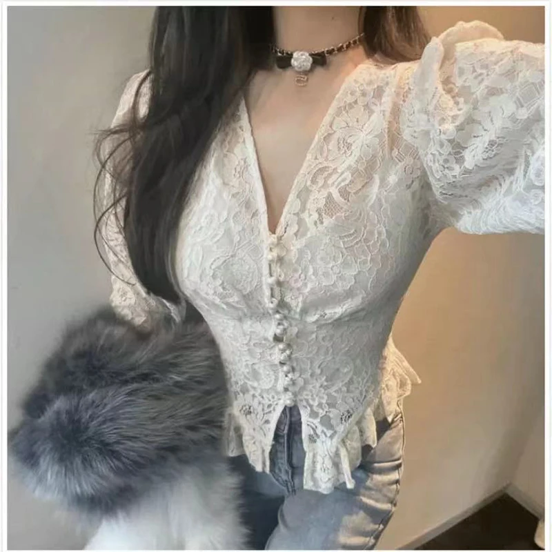 

roupas femininas vintage harajuku korean style white sexy aesthetic dresses for women casual blouse cottagecore vrouw jurk tops