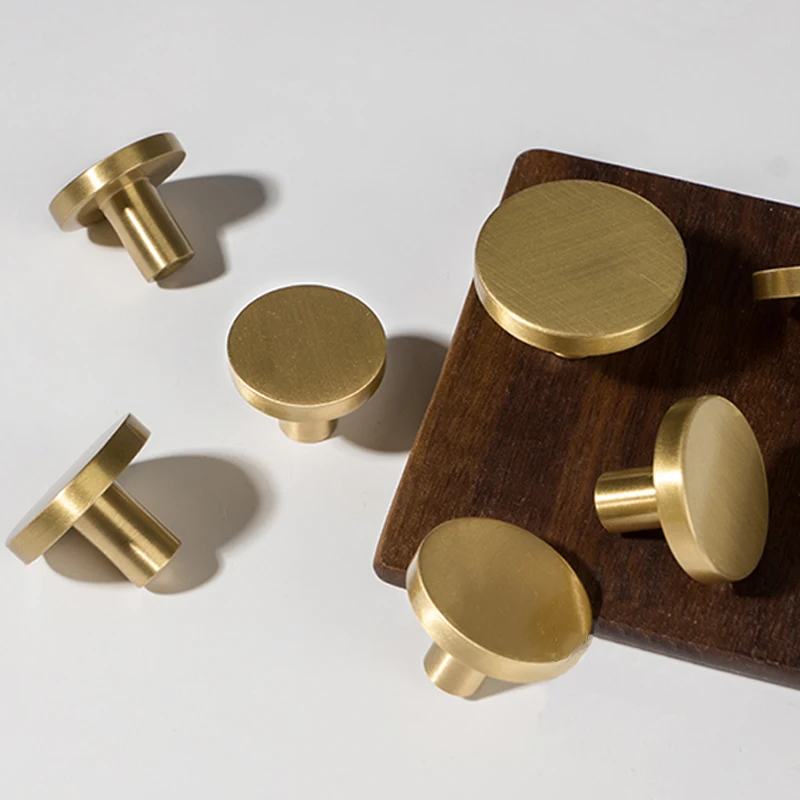 Modern Copper Cabinet Knobs Pulls Gold Brass Kitchen Drawer Dresser Knobs Furniture Cupboard Wardrobe Door Handles-1Pack