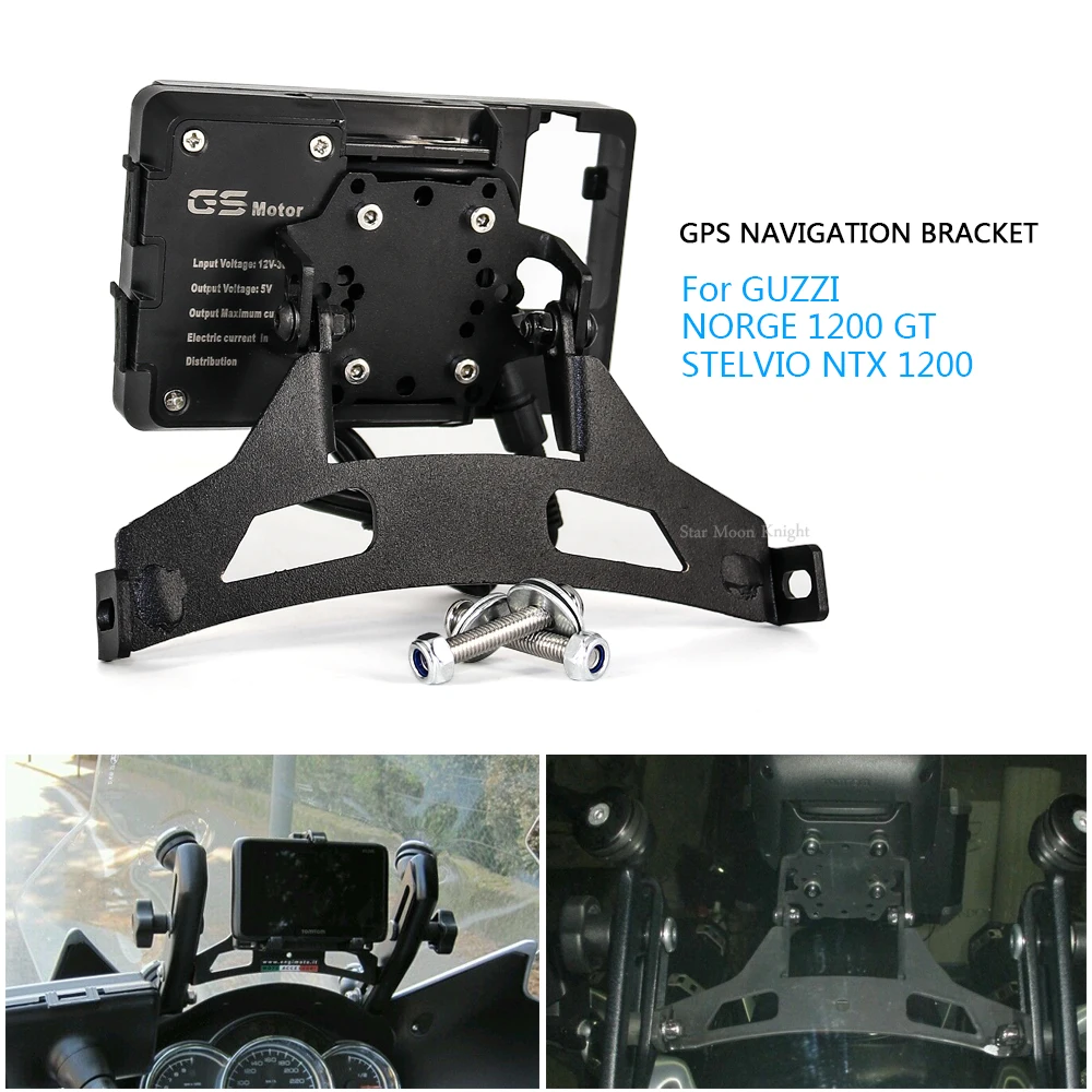 Supporto per telefono per parabrezza supporto per telefono GPS supporto per piastra di navigazione supporto per smartphone per GUZZI NORGE 1200 GT STELVIO NTX 1200