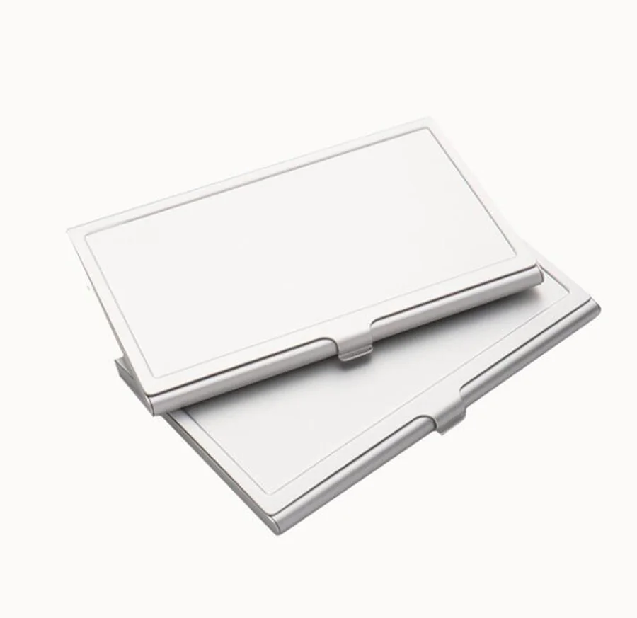 10pcs Card Holders Sublimation DIY White Blank Aluminum Concave Position Rectangle Name Cards Boxes