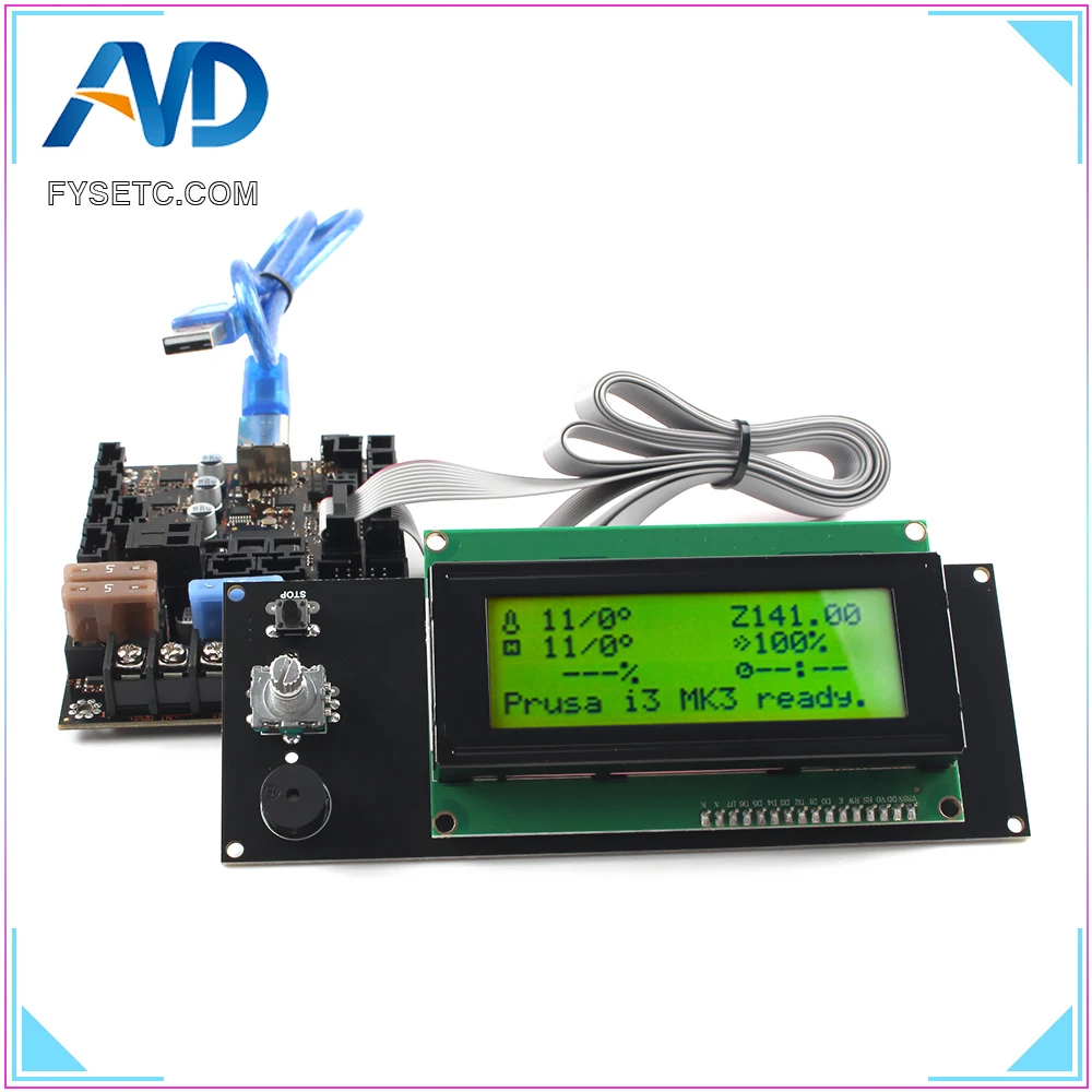 Imagem -04 - Display Lcd 2004 Mais Placa Principal 1.1b Placa Elétrica para Prusa i3 Mk3 com Saídas Mosfet Comutadas