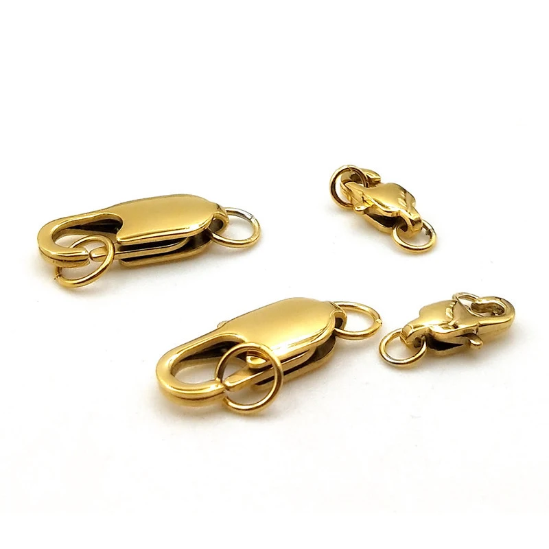 10PCS/lot Wholesale Stainless Steel Lobster Clasps For Jewelry DIY Making Clasp Connectors Accessories