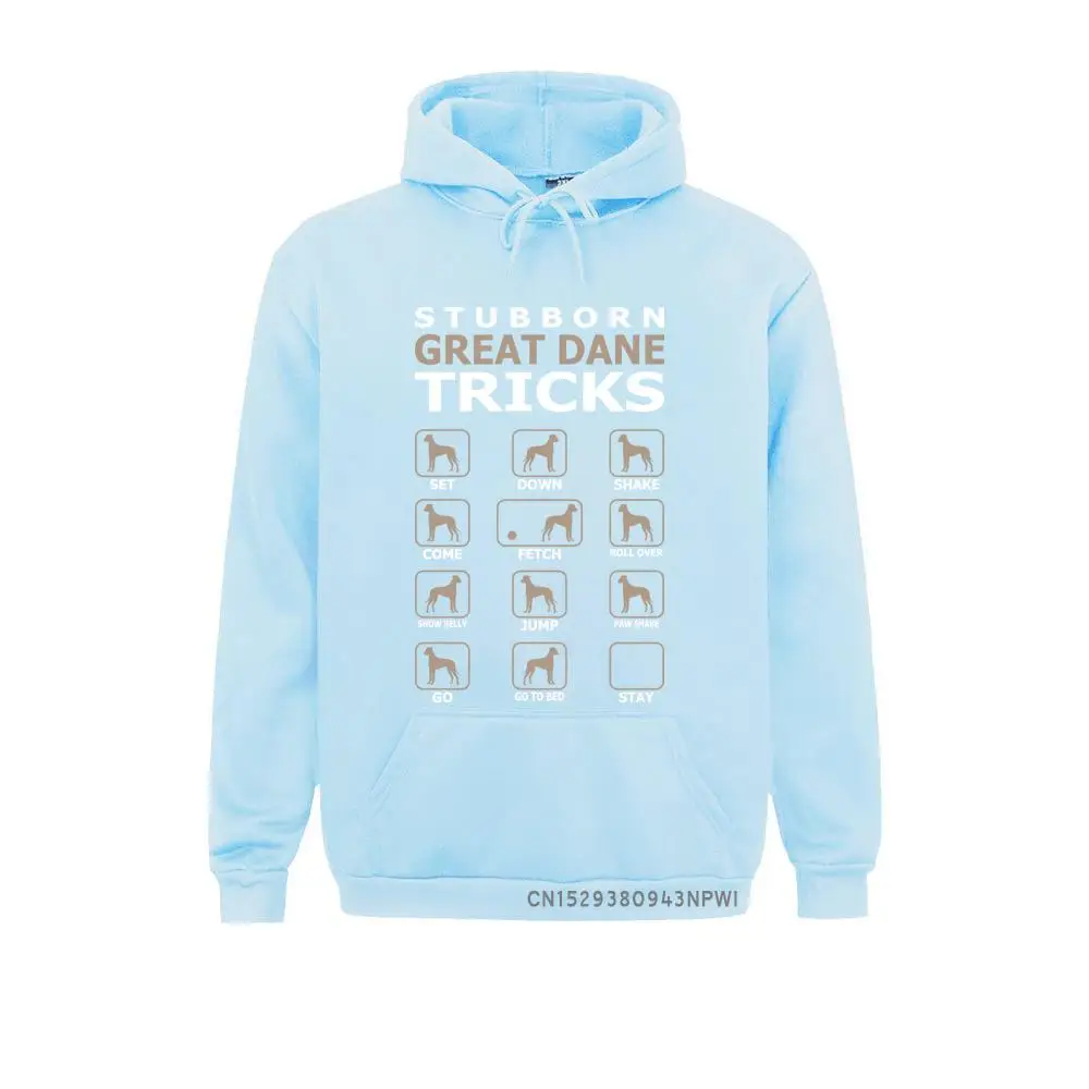 Men Funny Hoodie Stubborn Great Dane Dog Tricks Sportswear Casual Hooded Long Sleeve Clothes Coats Sweatshirt Plus Size