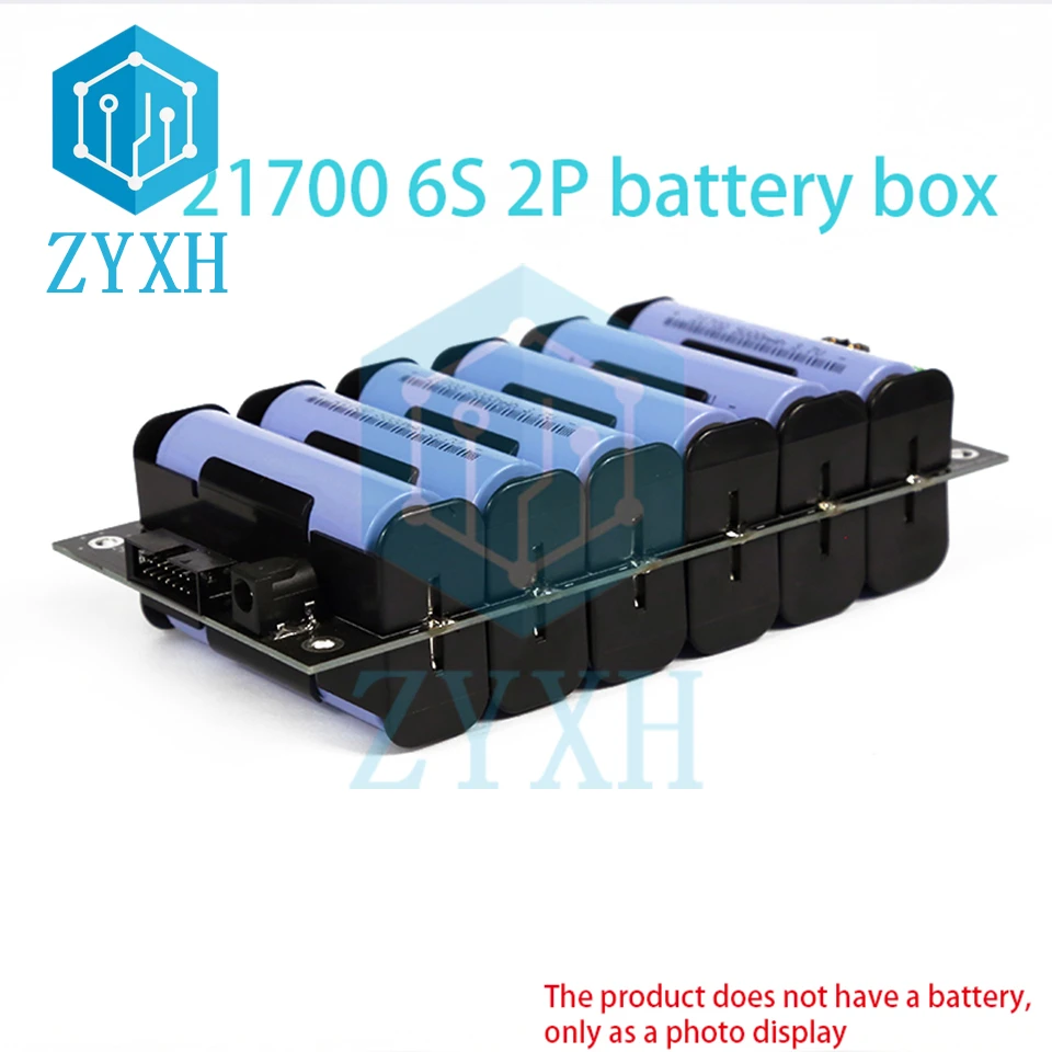 BMS 6S 21700 Battery Case 1P 2P Power Wall Power Bank Box Holder With 40A Balancer Charging Board For Ebike/UPS