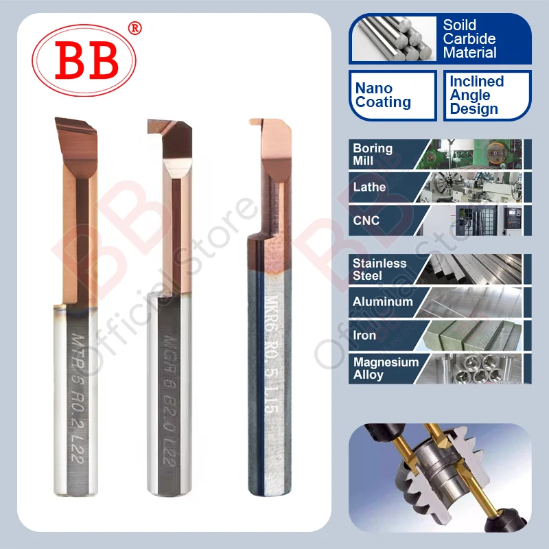 Imagem -06 - Carbide Boring Bar Miniatura Interna Turing Tool Copiando Pequeno Furo Cortador de Torno Sólido Mqr Mur Mpr Mnr mm bb