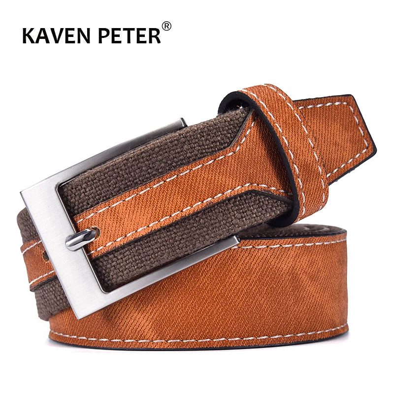 Fashion Denim Belt For Jeans Men Casual Canvas Designer Belts High Quality 3.5 CM Width Patchwork Strap Drop Shipping