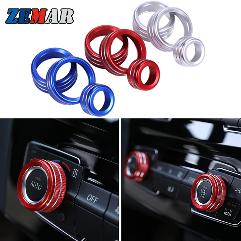 Alloy For BMW F30 F34 F20 F21 F46 X1 F48 X2 F39 F32 F33 F36 1 3 Series GT Car Styling Air Conditioning Knobs Audio Circle Trim