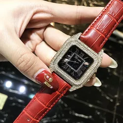 High Quality Fashion Square Women Watches With Rhinestone Top Brand Luxury Watch Women Rome Scale Elegant Ladies Watch