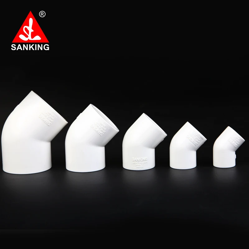 Sanking UPVC 25mm 45 Degree Elbow PVC Waterproof Pipe Butt Fish Tank Straight Fitting Joint Fish Tank Tools Accessory