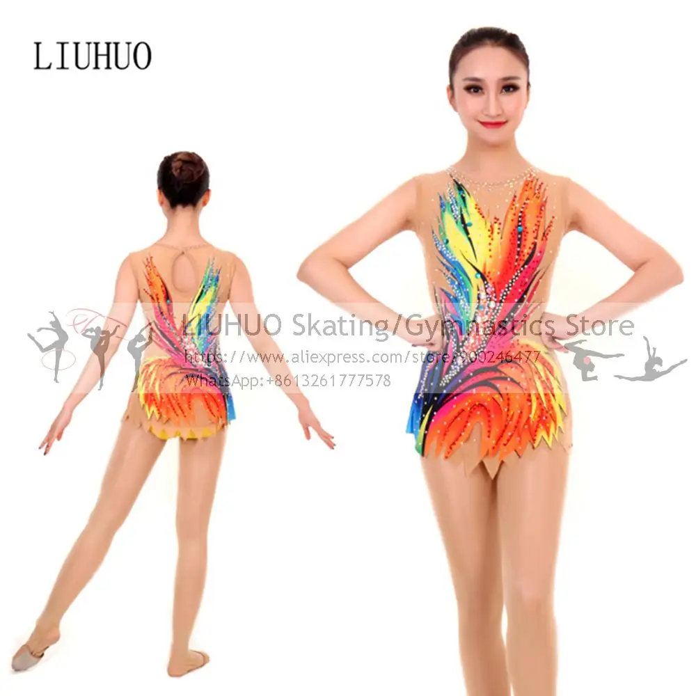 Figure Skating Rhythmic Leotards Dress Children gymnastic dress performance Professional Ballroom Girls Ballet Rhythmic leotards