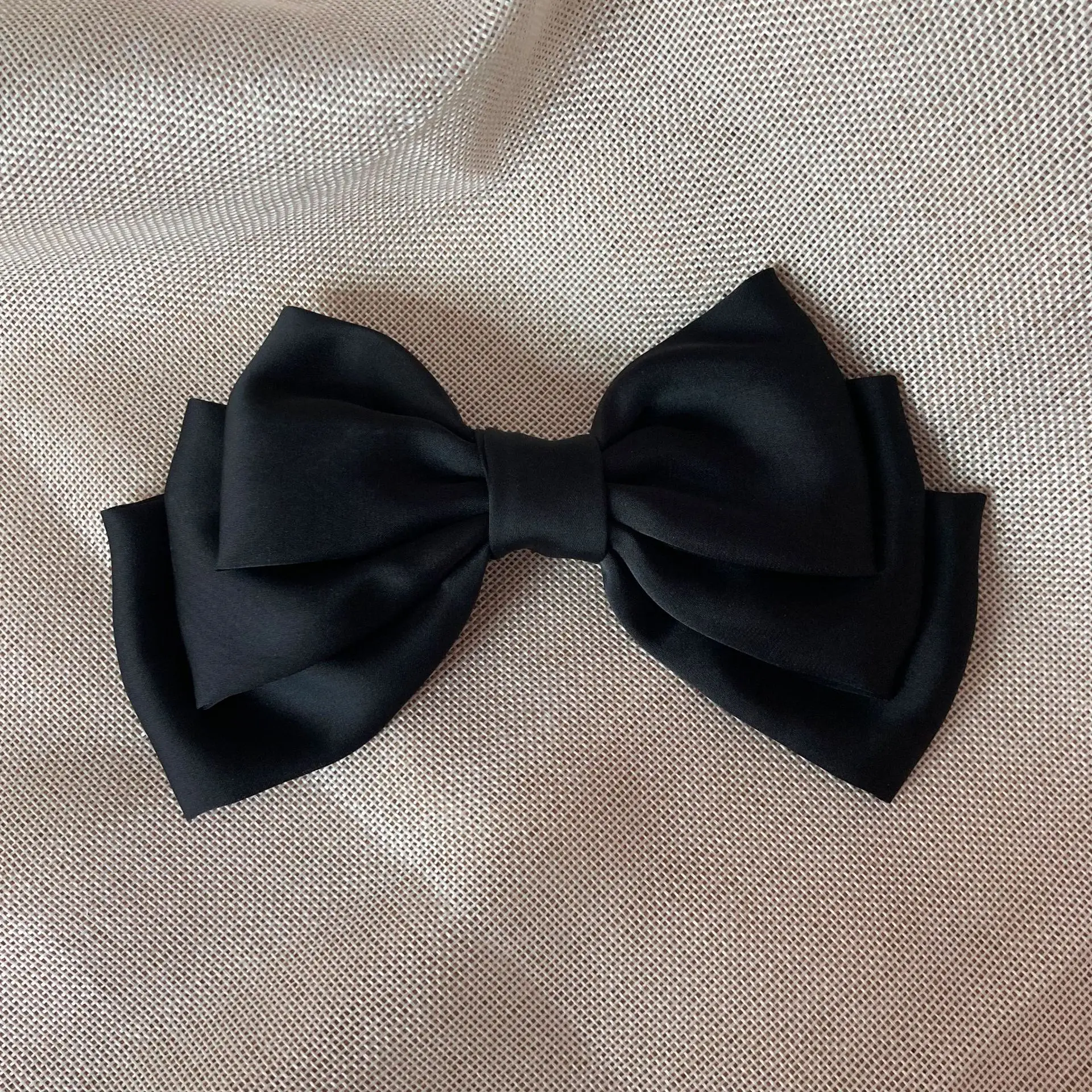 Mode 3 Gelaagde Big Bow Haar Clip Zoete Satijn Chiffon Strik Baret Vintage Stijl Elegante Haar Grip Haarspeld Voor Vrouwen meisjes