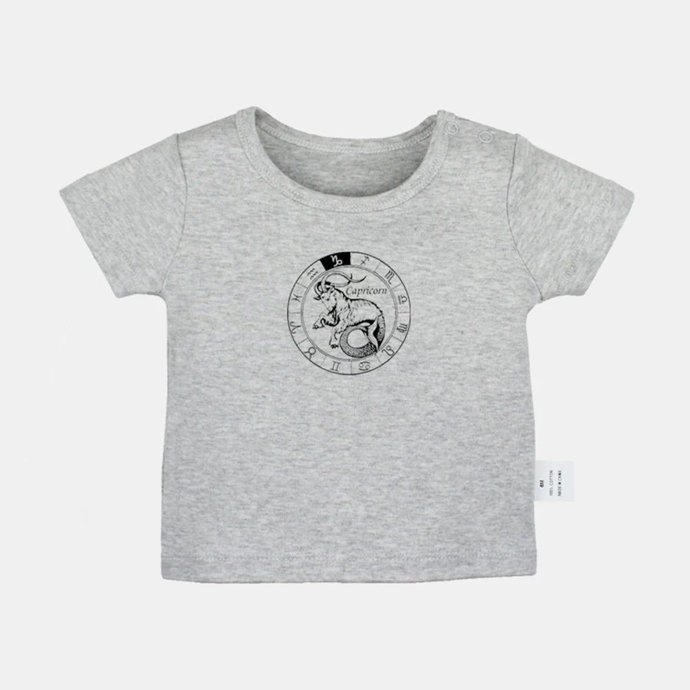 

Constellation Capricorn Design Libra Pisces Newborn Baby T-shirts Toddler Graphic Solid Color Short Sleeve Tee Tops