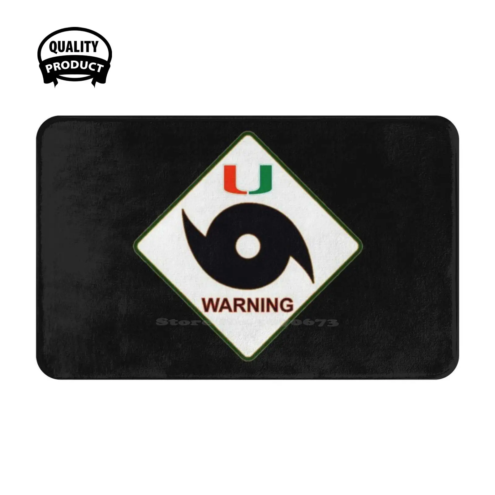 The University Of Miami Hurricane Warning Sign Soft Cushion Home Carpet Door Mat Car Rug Mark Jesus Allen 13Th Level Miami 26