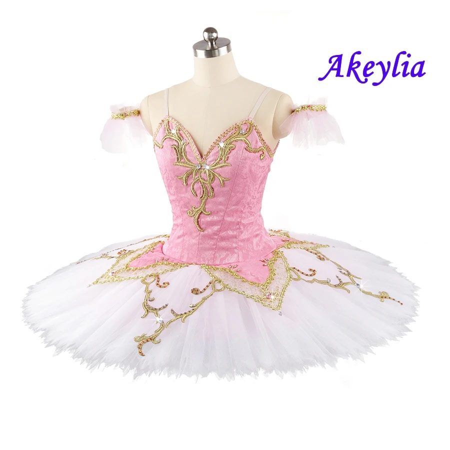 No elasticity tutu professional for women pink white pancake classical ballerina ballet costume tutu competition The nutcracker