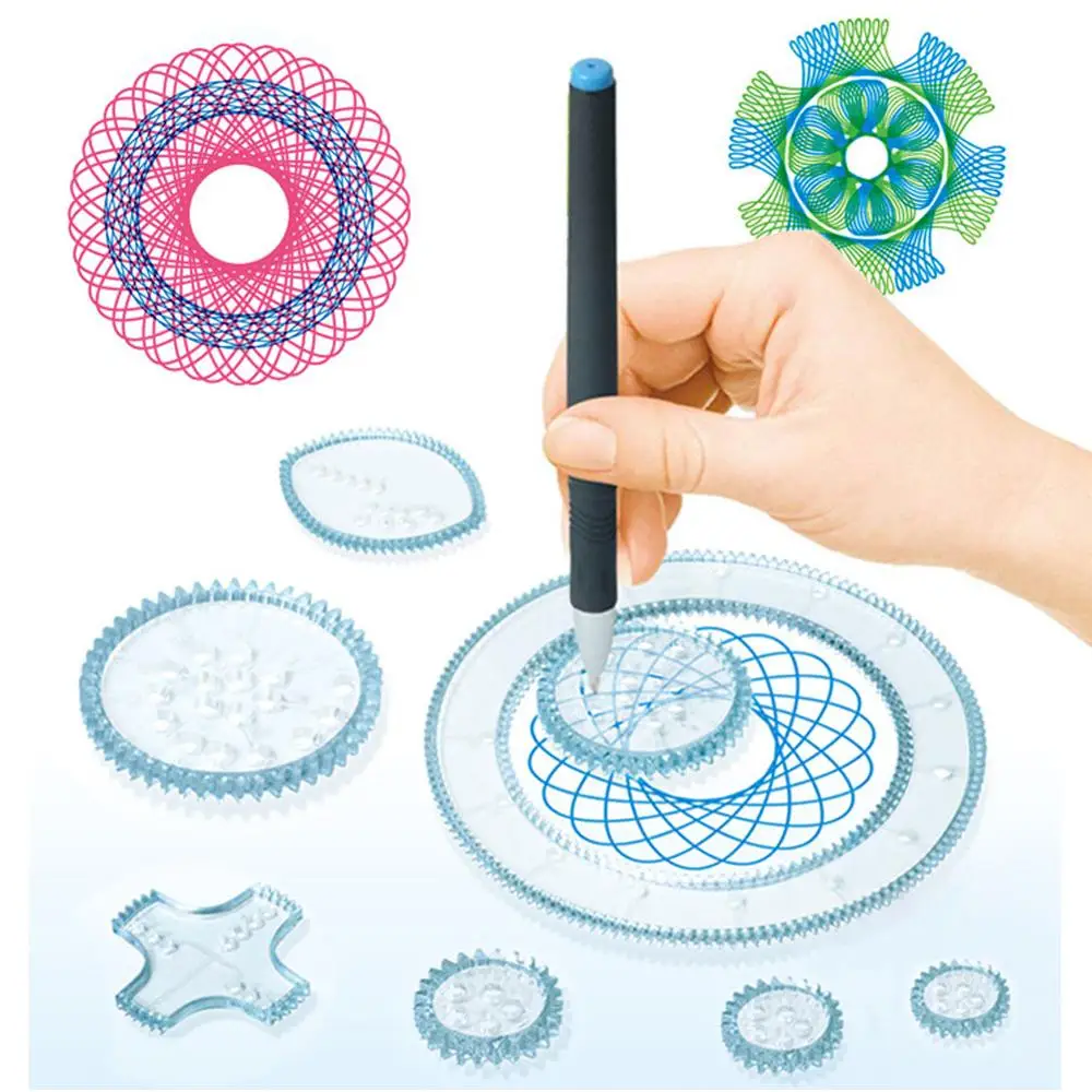 22Pcs Spirograph ปากกาวาดรูปชุด Gears Interlocking & ล้อวาดอุปกรณ์เสริมความคิดสร้างสรรค์ของเล่นเพื่อการศึกษาเด็ก