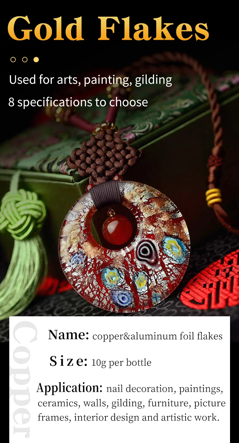 thumbnail image 2 of 4 Boxes Total 40g Leaf Gilding Flakes- 10g Color 2.5 Imitation Gold Metallic Foil Flakes+ 10g 2 of 12