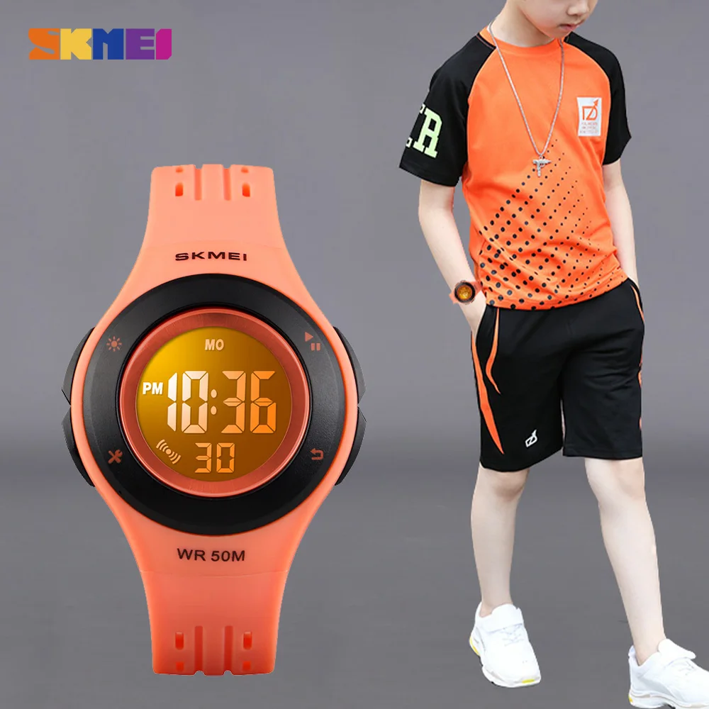 SKMEI Fashion Children LED Digital Watch 5Bar Waterproof Kids Sport Watches For Boys Girls Wristwatch Montre pour enfants Clock