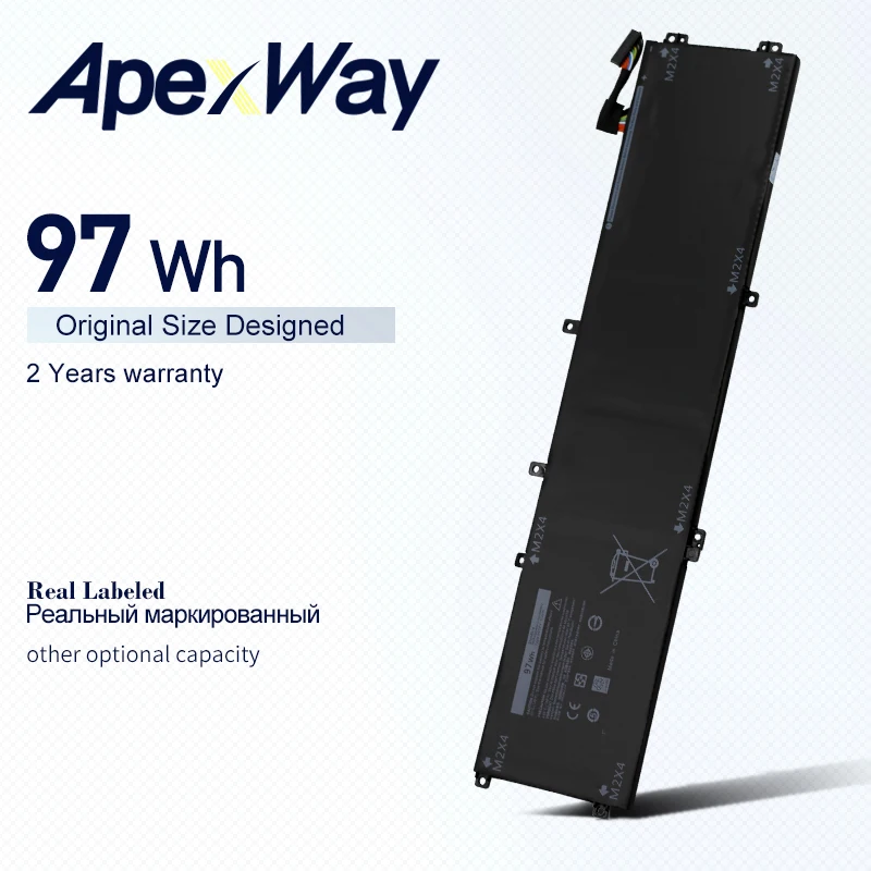 Apexway 11.4V 6GTPY 05041C Laptop Battery For Dell Precision 5520 5530 series Notebook XPS 15 9560 9570 series Notebook 97Wh