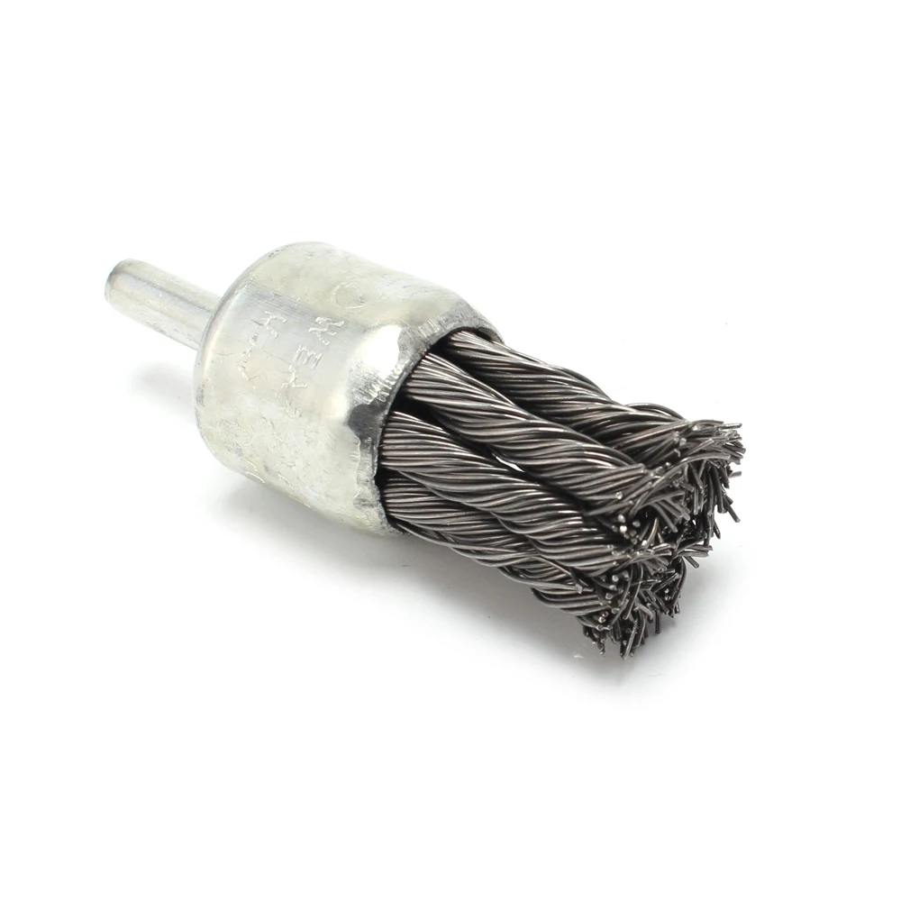 1PCS 1 ''25Mm Twist Knotลวดแปรงล้อ1/4'' Shankสำหรับสว่านโรตารี่เครื่องมือ