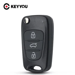KEYYOU New Flip Key Shell For Kia K2 K5 Sorento Sportage 3 Buttons Folding Remote Car Key Fob Case Blank Cover Uncut Blade