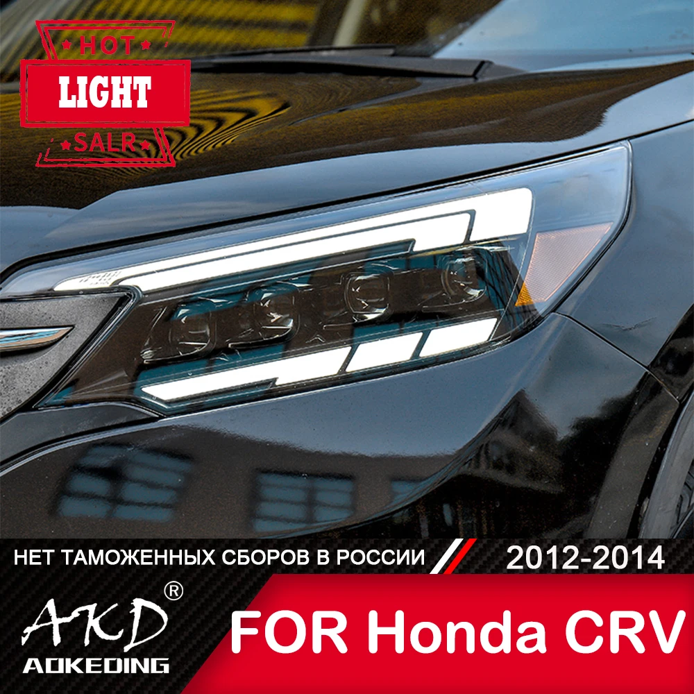 For HONDA CRV 2012-2014 Head Lamp Car Accessory Fog Lights Day Running Light DRL H7 LED Bi Xenon Bulb CR-V Headlights