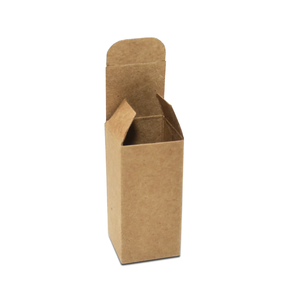 50Pcs/lot Small Kraft Paper Gift Packaging Box Brown Craft Paper Lipstick Cosmetic Packing Box for 10ml-100ml Perfume Bottle