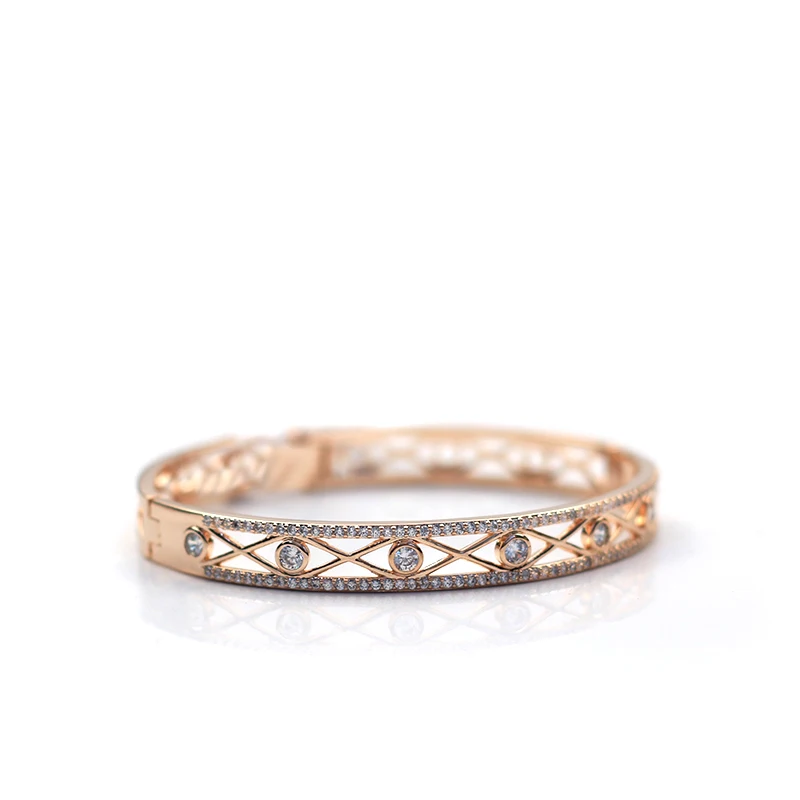 MADALENA SARARA Cubuc Zirconia Hallow String Line Women Bangle