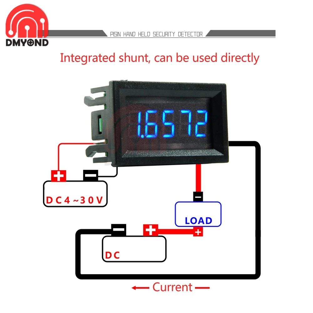 Imagem -04 - Mini Amperímetro Digital com Display Led Built-in Shunt Detector Amp Medidor de Corrente Tester Detector 036 Dígitos Dc12v 0- 30a 5ma 50ma 03.0000a