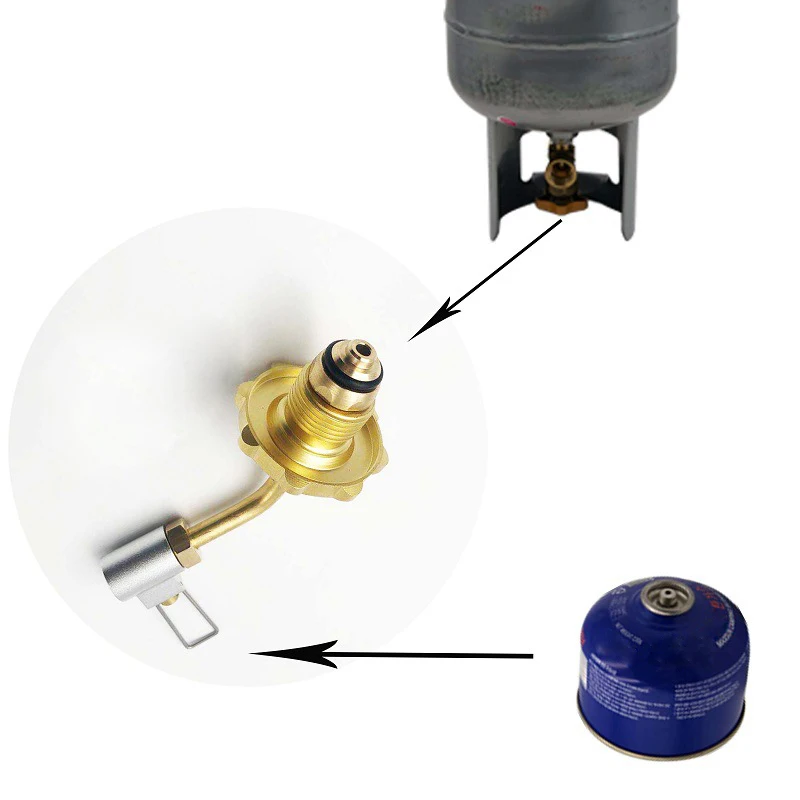 

Outdoor Flat Tank Recharging Valve Filling Joint Inflating Device Adaptor for Camping Gas Canister American Standard