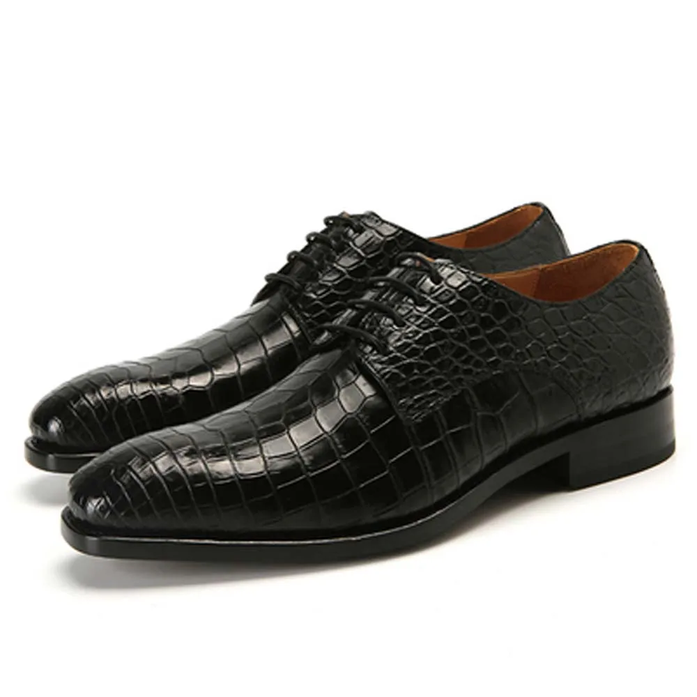 

eyugaoduannanxie new 2021 Pure manual crocodile leather shoes Thailand import business crocodile Men dress shoes