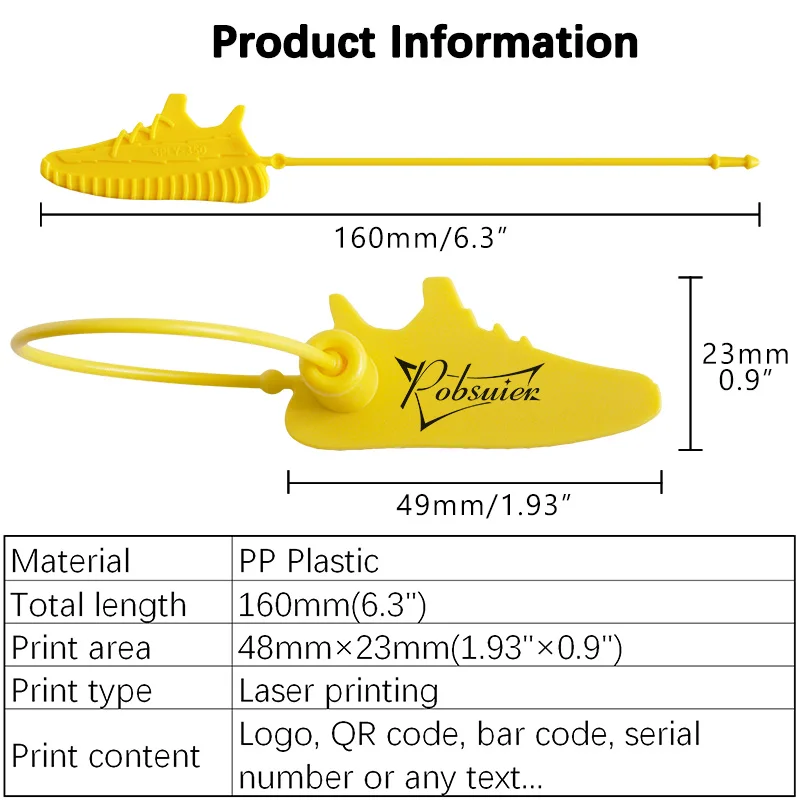 100 Custom Printed Shoe Tags Disposable Off Plastic White Brand Logo Gift Hang Label Tag for Sneakers Yeezy 350 Shoes 160mm/6.3\