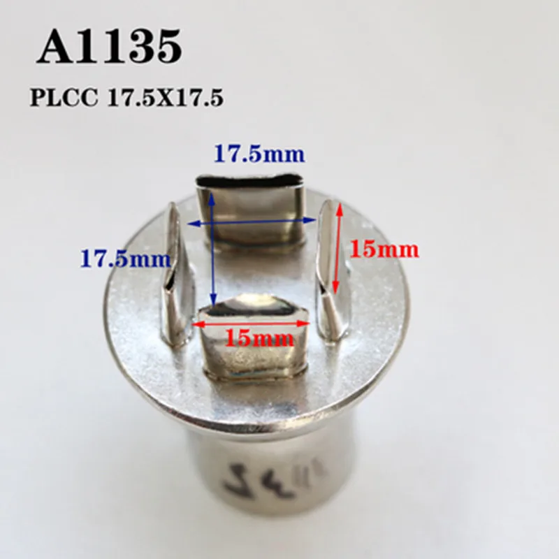 

17,5 мм * 17,5 мм A1135 сопло для пистолета горячего воздуха 850/850A/852/852D/852D + сопла для станции горячего воздуха PLCC BGA для сварки горячим воздухом