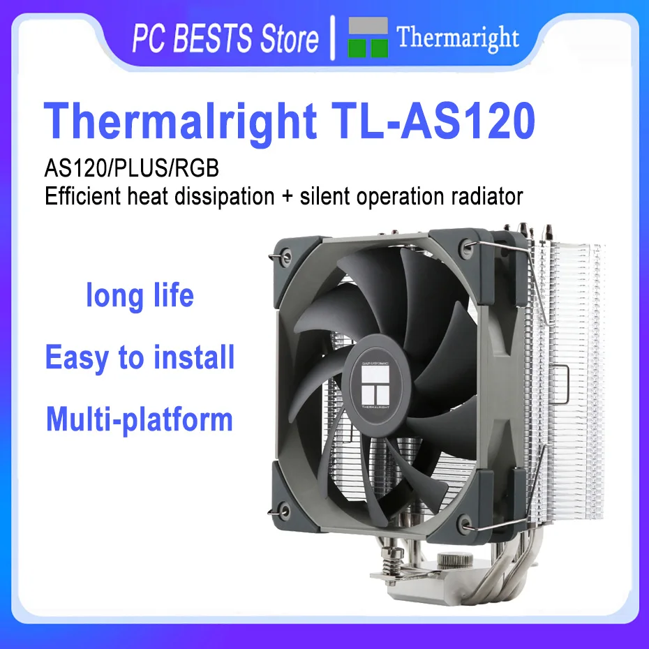 

Охладитель ЦП Thermalright AS120 PLUS/RGB, 4 медных трубы