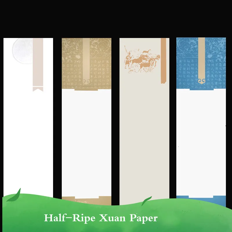 34cm*138cm 10 Sheets Chinese Calligraphy Paper Papel Arroz Half-Ripe Xuan Paper Batik Rice Paper Painting Stamping Rijstpapier