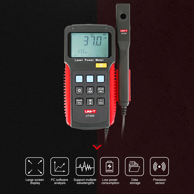 UNI-T Laser Power Meter UT385 Power Analyzer Data Logger Laser Sensor Precision Power Measurement