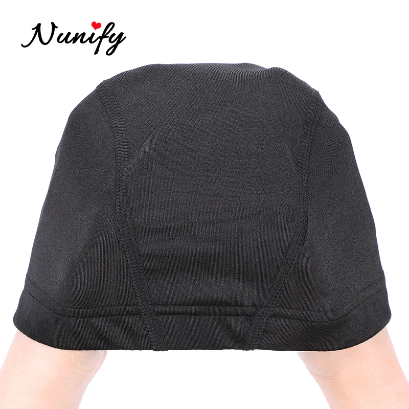 Nunify 12pcs black Dome Cornrow Wig Glueless Hair Net Wig Liner Cheap Wig Caps For Making Wigs Spandex Net Elastic Dome Wig Cap