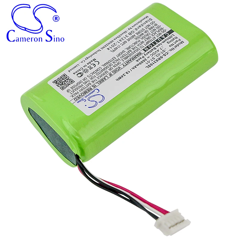 CameronSino Battery for Sony SRS-X3 SRS-XB2 SRS-XB20 fits Sony ST-01 Speaker Battery 2600mAh/19.24Wh 7.40V Li-ion Green