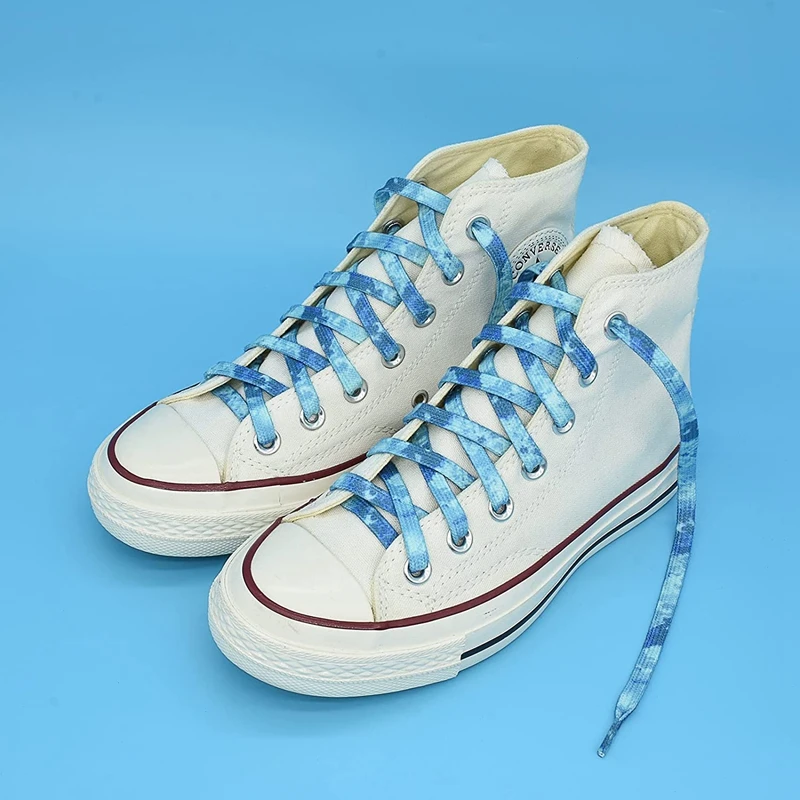 Tie Dye Shoelaces Gradient Colors Shoe Laces for Sports Shoes Boots Sneakers Skates Casual Shoes Flat Shoelace 120/140/160CM