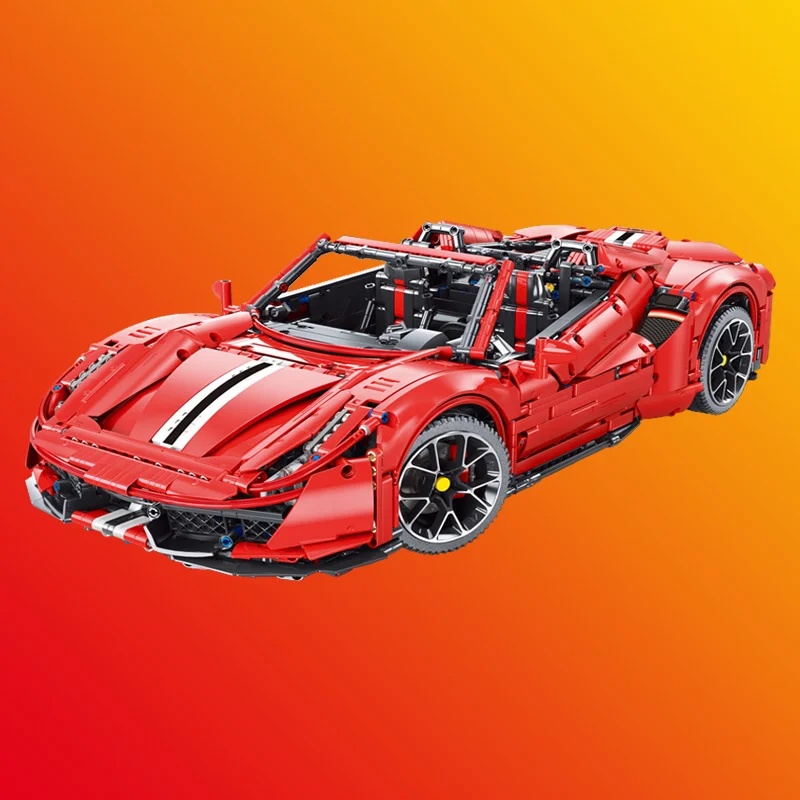IN STOCK MOC Technical 1:8 Super Sports Car 488 Building Blocks Model Bricks Assembling Toys for Boys Birthday Gift Set